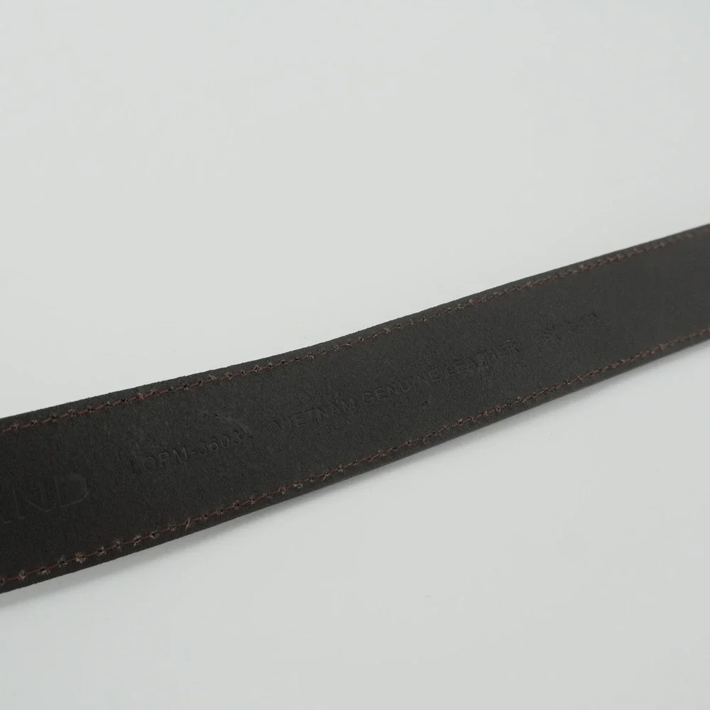 Lucky Brand Leather Belt Mens 36 Dark Brown Matte Black Buckle LOPM-3603